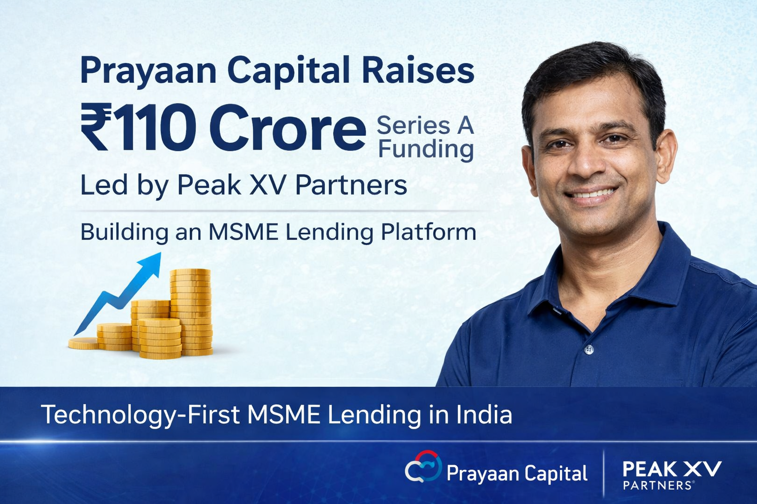 Prayaan Capital Raises ₹110 Crore Series A Led by Peak XV Partners to Build a Technology-First MSME Lending Platform in India.
